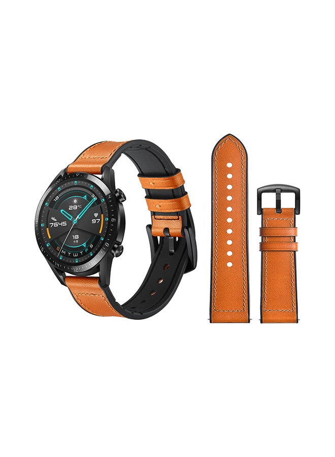 Perfii Replacement Band For Huawei Watch GT/GT 2 46mm Yellowish Brown  - Image 2