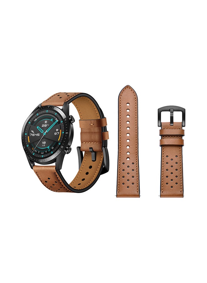 Perfii Replacement Band For Huawei Watch GT/GT 2 46mm Brown