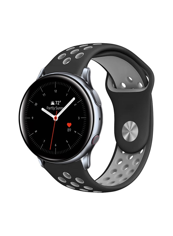 Perfii Replacement Band For Samsung Galaxy Active/Active2 Black Cool Grey 