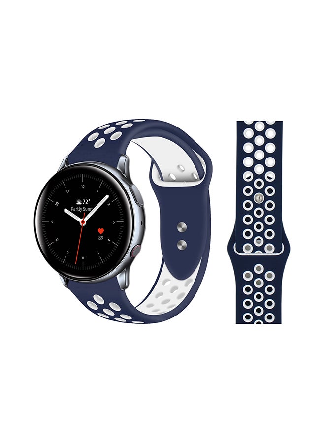 Perfii Replacement Band For Samsung Galaxy Active/Active2 Midnight Blue White