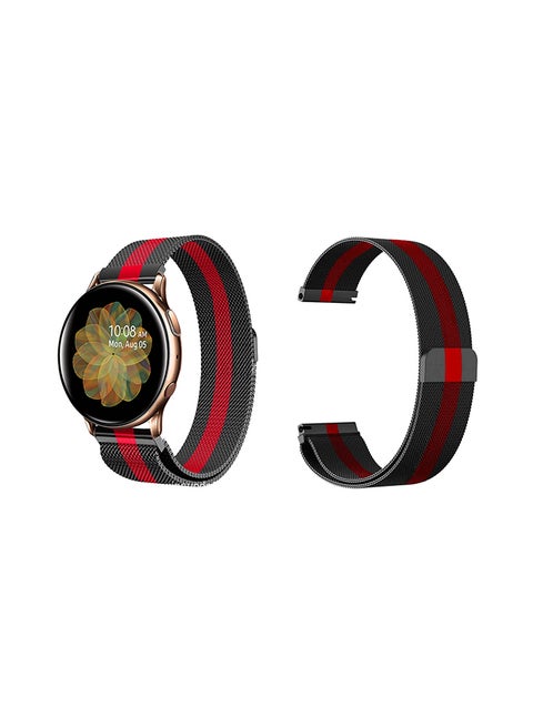 Milanese Mesh Replacement Band For Samsung Galaxy Active/Active2 Black/Red
