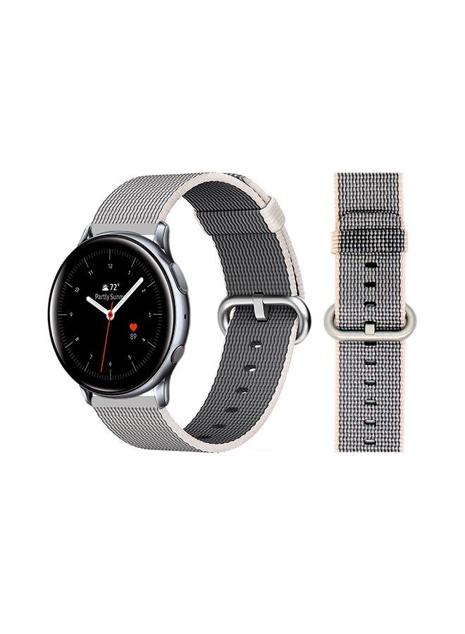 Perfii Woven Replacement Band For Samsung Galaxy Active/Active2 Pearl