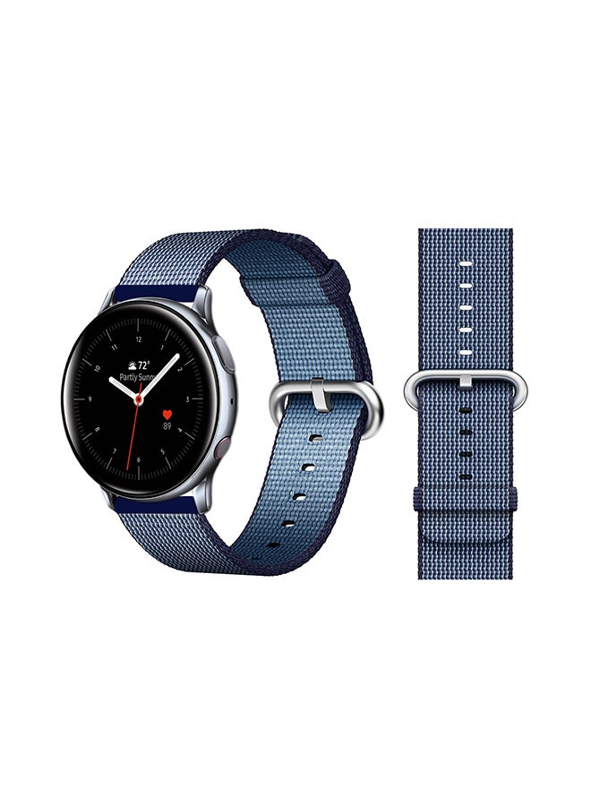 Perfii Woven Replacement Band For Samsung Galaxy Active/Active2 Midnight Blue