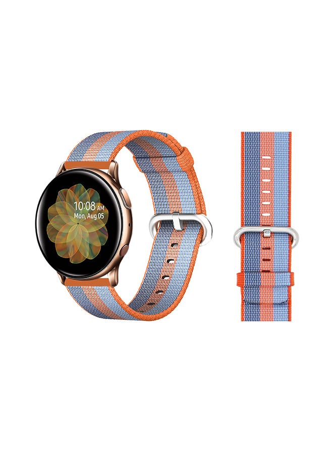 بيرفيي سوار بديل منسوج لساعة سامسونج جالاكسي أكتيف/أكتيف 2 أزرق/برتقالي