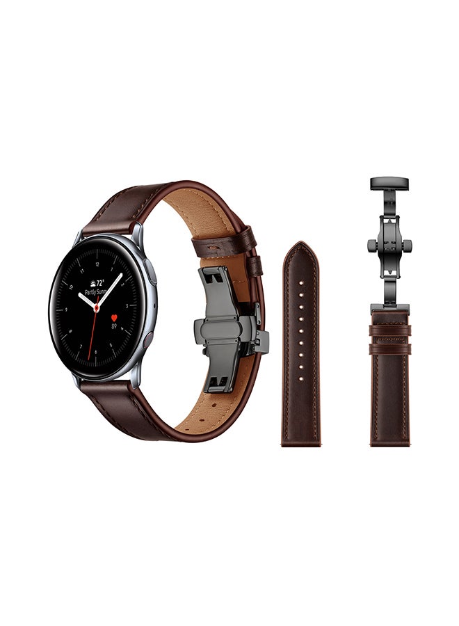 Perfii Replacement Band For Samsung Galaxy Active/Active2 Dark Brown