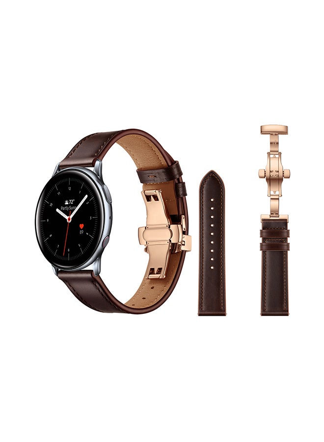 Perfii Replacement Band For Samsung Galaxy Active/Active2 Dark Brown