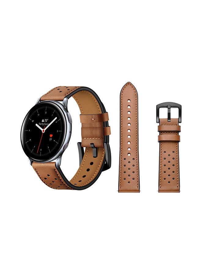 Perfii Replacement Band For Samsung Galaxy Active/Active2 Brown