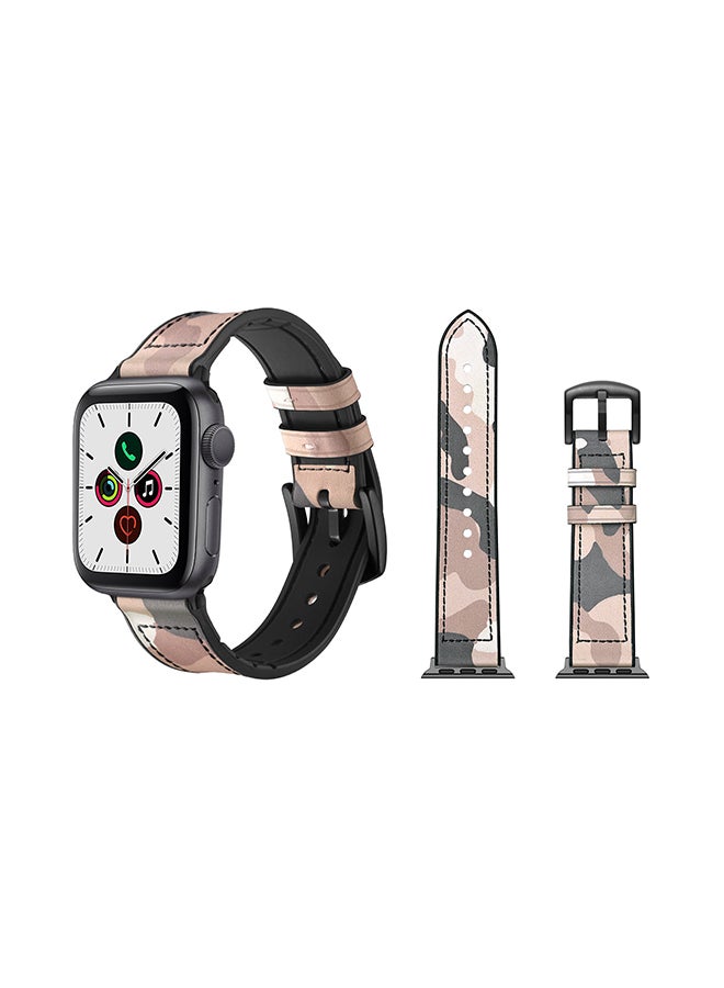 Perfii - Hybrid Replacement Band For Apple Watch Series 5/4/3/2/1 40/38mm Camouflage Sand - Image 1