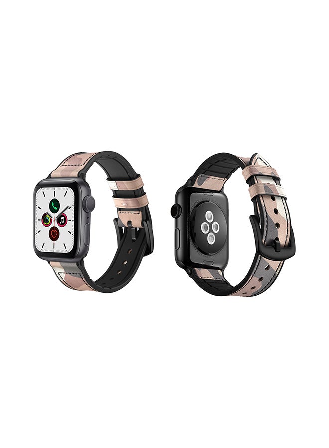 Perfii - Hybrid Replacement Band For Apple Watch Series 5/4/3/2/1 40/38mm Camouflage Sand - Image 1