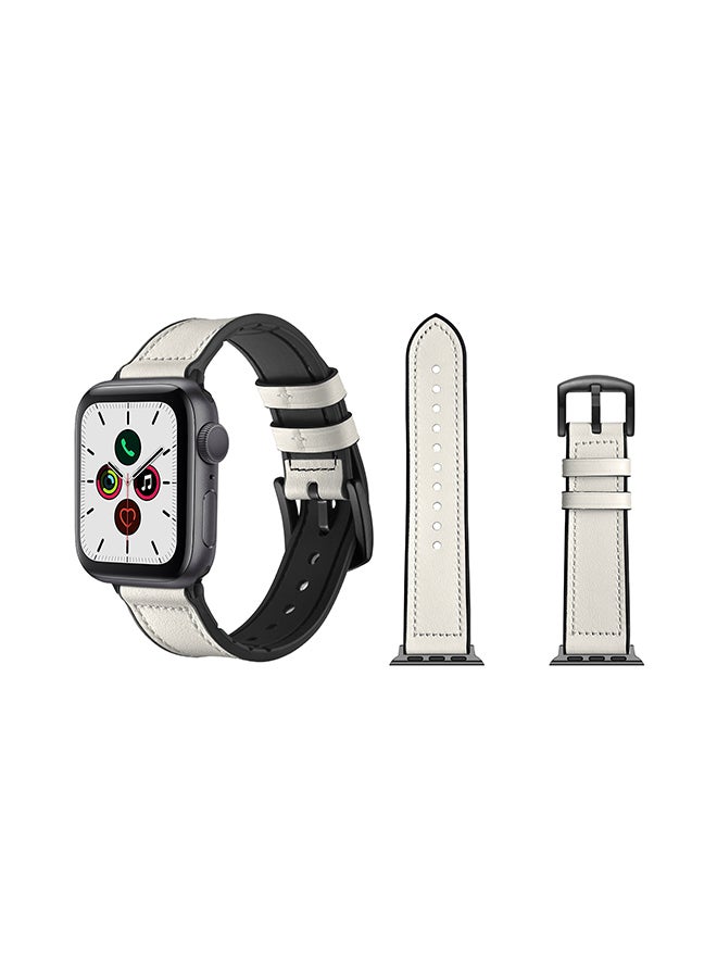 Perfii - Hybrid Replacement Band For Apple Watch Series 5/4/3/2/1 40/38mm White - Image 1
