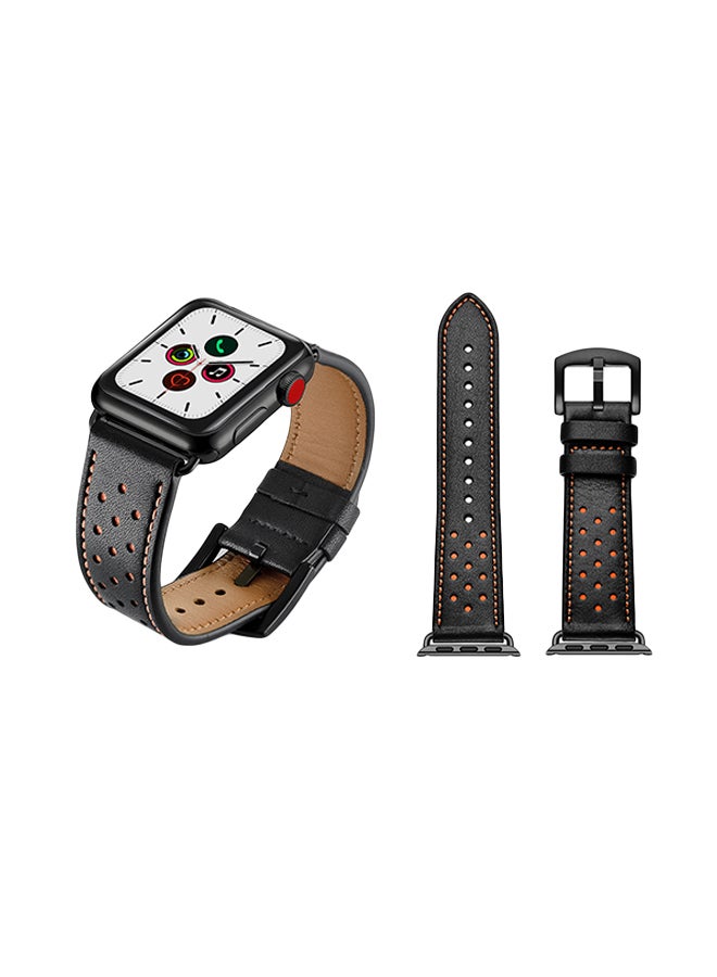 Perfii - Replacement Band For Apple Watch Series 5/4/3/2/1 44/42mm Black - Image 1