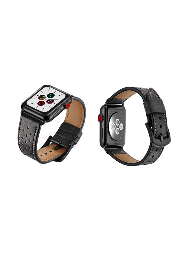 Perfii - Replacement Band For Apple Watch Series 5/4/3/2/1 44/42mm Black - Image 1