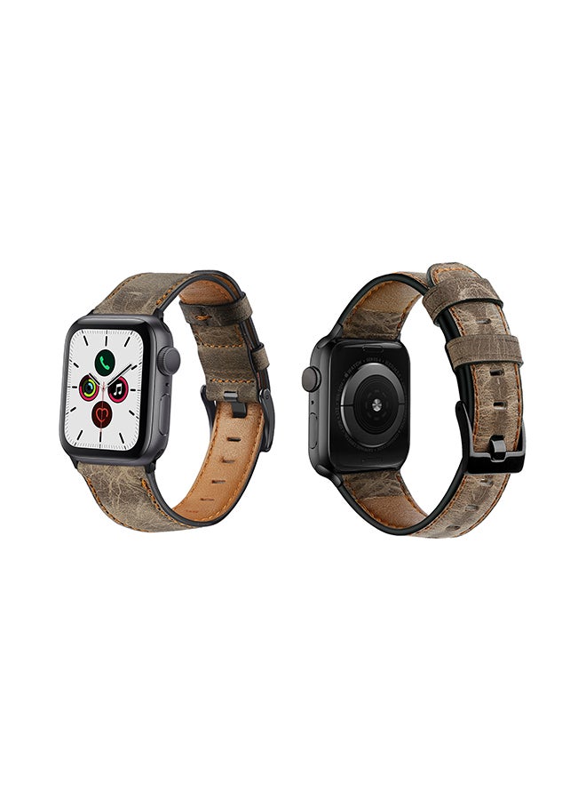 Perfii - Replacement Band For Apple Watch Series 5/4/3/2/1 40/38mm Brown - Image 1