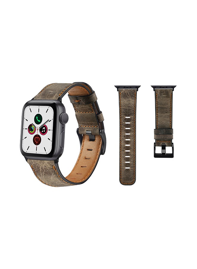 Perfii - Replacement Band For Apple Watch Series 5/4/3/2/1 40/38mm Brown - Image 1