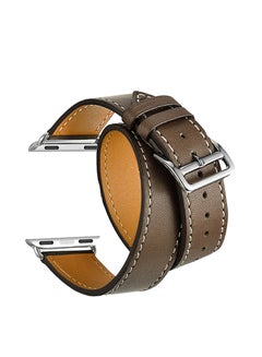 Double Tour Replacement Band for Apple Watch Series 5/4/3/2/1 40/38mm Light Brown
