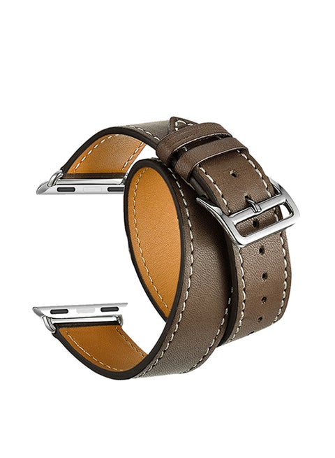 Double Tour Replacement Band for Apple Watch Series 5/4/3/2/1 40/38mm Light Brown