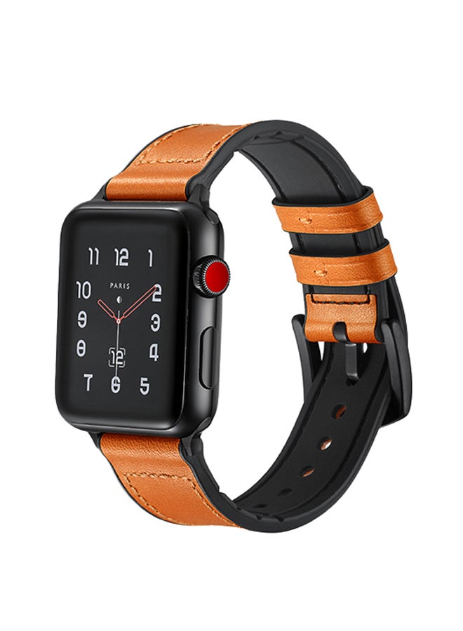 ميفان سوار بديل لساعات أبل سيريز 5/4/3/2/1 مقاس 40/38 مم بني مائل للصفرة