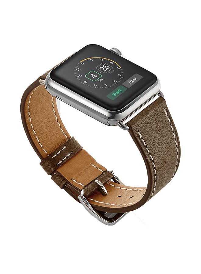 ميفان سوار بديل للساعة الذكية أبل سيريس 5/4/3/2/1 بمقاس 42/44 مم البني الفاتح