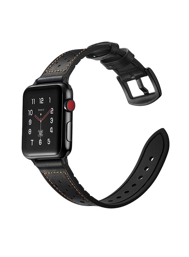 ميفان سوار بديل للساعة الذكية أبل سيريس 5/4/3/2/1 بمقاس 42/44 مم أسود