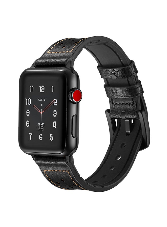 ميفان سوار بديل لساعات أبل سيريز 5/4/3/2/1 مقاس 40/38 مم أسود