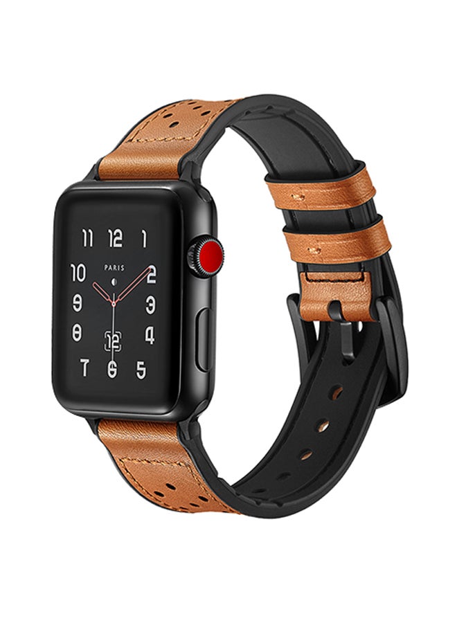 ميفان سوار بديل للساعة الذكية أبل سيريس 5/4/3/2/1 بمقاس 42/44 مم بني