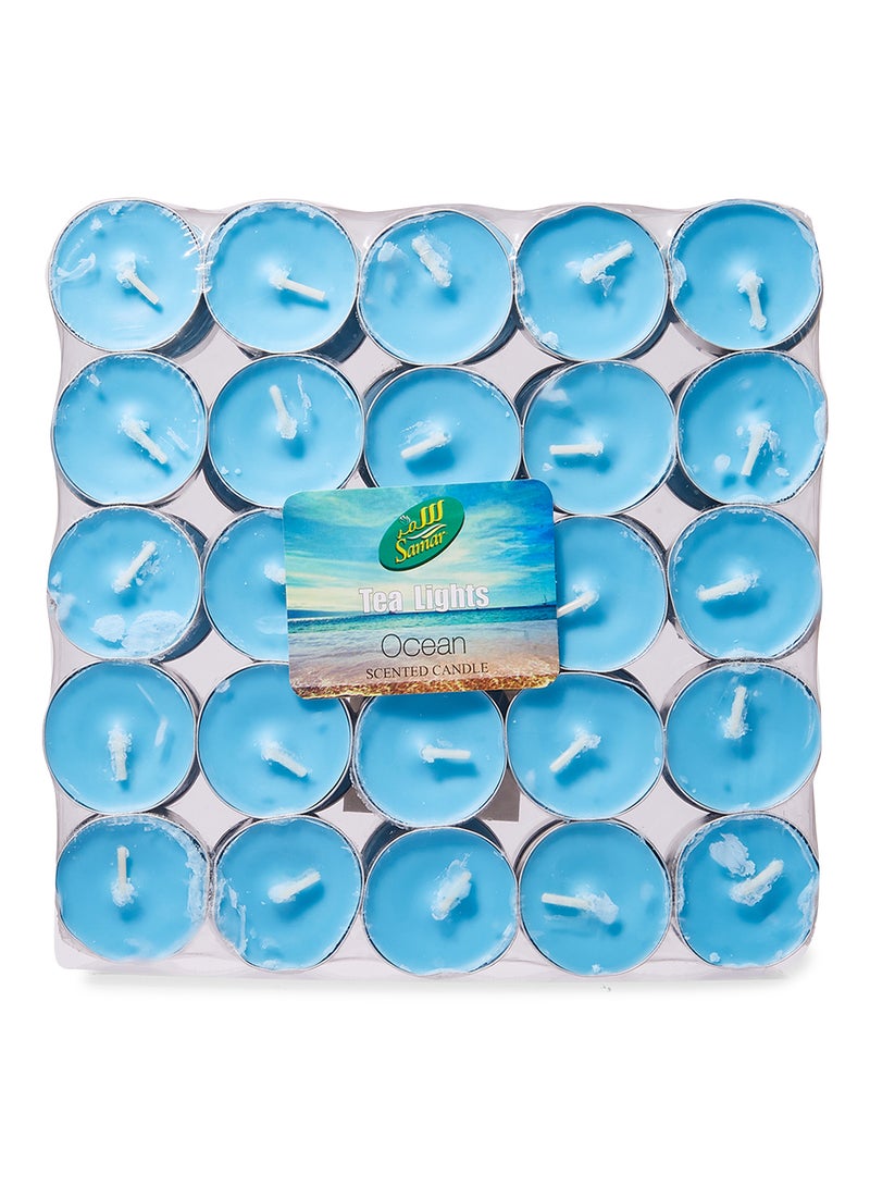 Samar 50-Piece Tea Light Scented Candle Blue 18.5cm  - Image 1