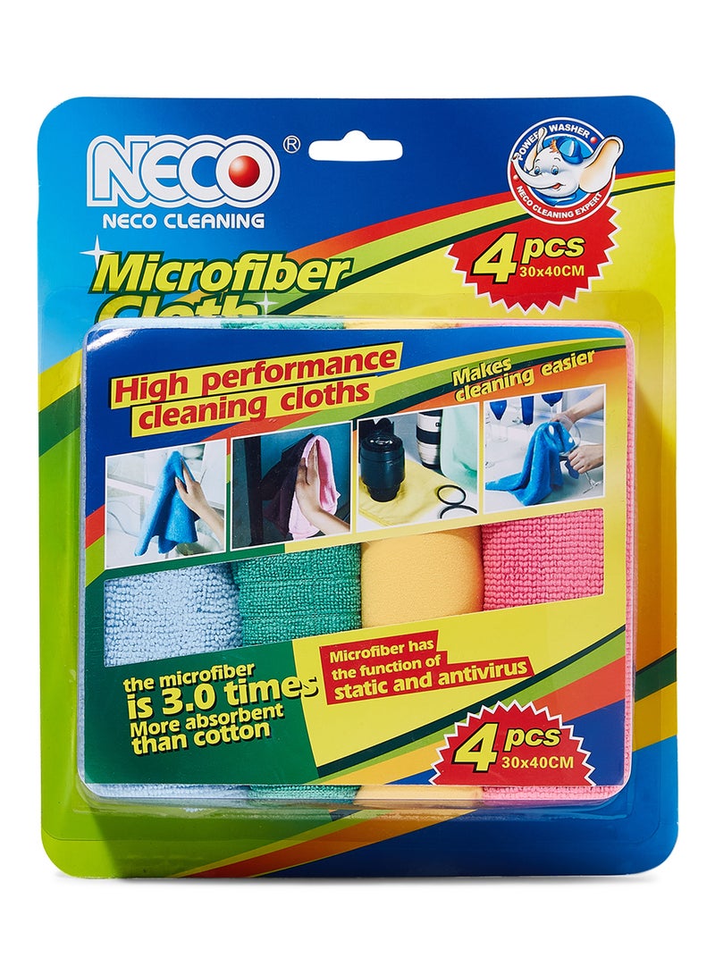 Neco 4-Piece Microfiber Cloth Set Multicolour 30x40cm - Image 1