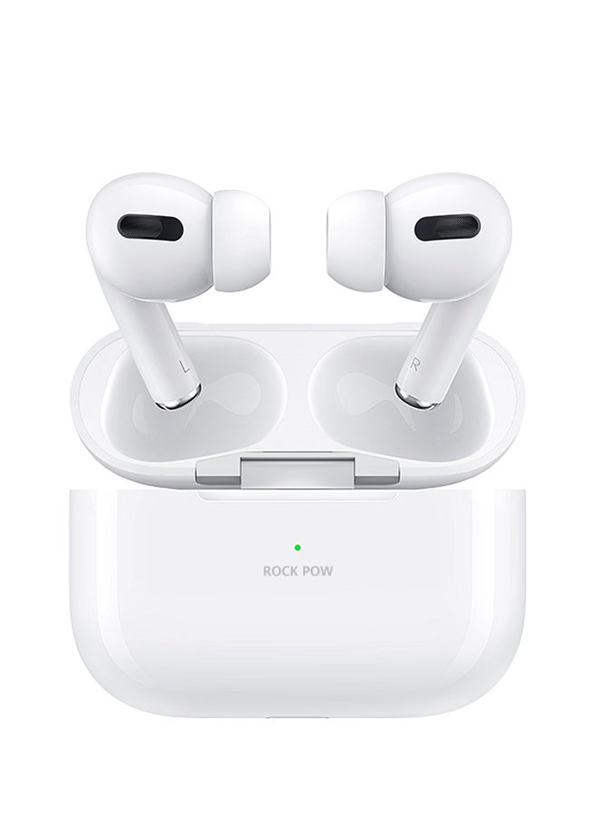 Rock Pow TWS Earbuds With Wireless Charging Case White  - Image 1