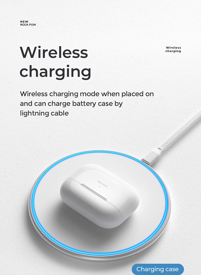 Rock Pow TWS Earbuds With Wireless Charging Case White  - Image 3