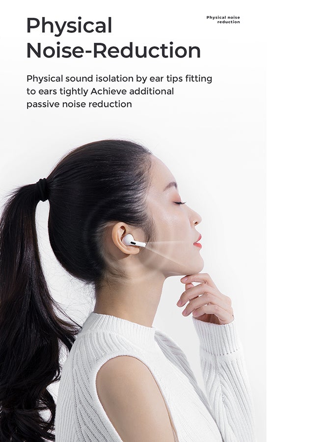 Rock Pow TWS Earbuds With Wireless Charging Case White  - Image 5