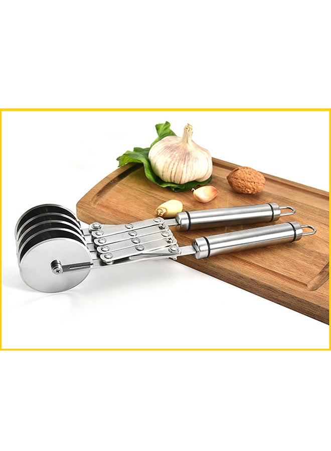 5 Wheels Adjustable Pizza Cutter Silver 28x7x7cm  - Image 5