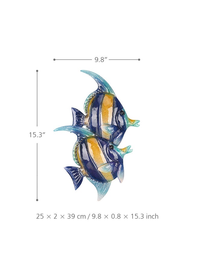 TOOARTS Abstract Iron Casting Sculpture Blue 39.50x2.50x25.50cm  - Image 2
