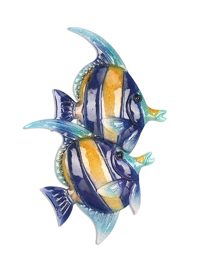 TOOARTS Abstract Iron Casting Sculpture Blue 39.50x2.50x25.50cm  - Image 1