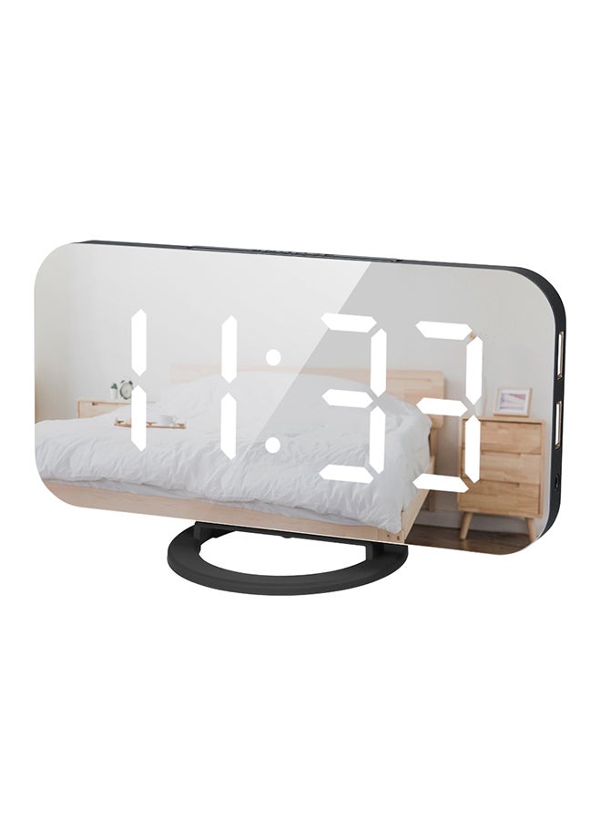 LED Digital Alarm Clock With Large White Font Display Black 17x6.30x10cm - Image 1