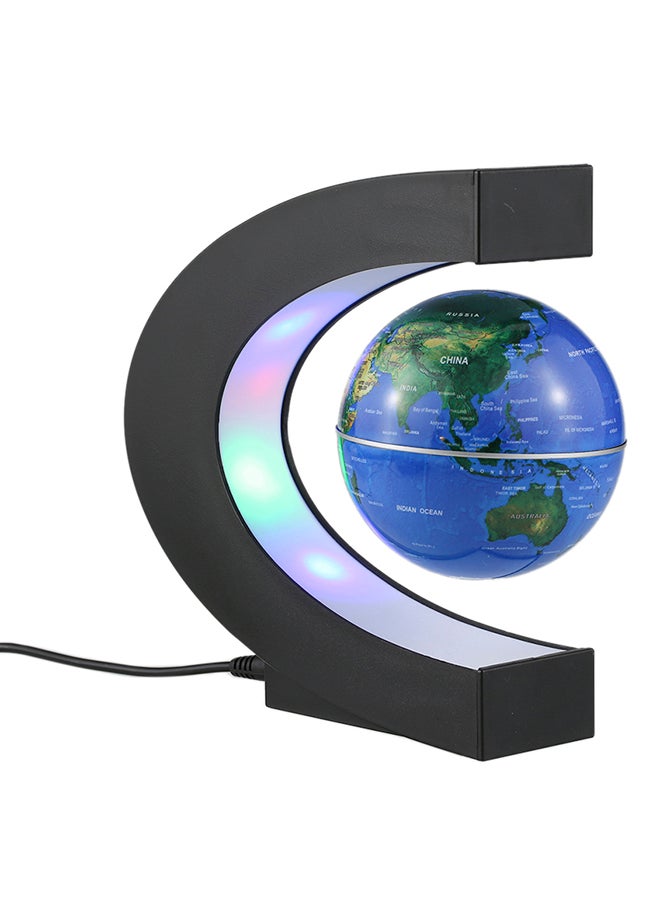 كرة أرضية معلقة مغناطيسياً مرسوم عليها خريطة العالم مزودة بإضاءة LED أزرق 23x6.10x13.10سم - Image 1