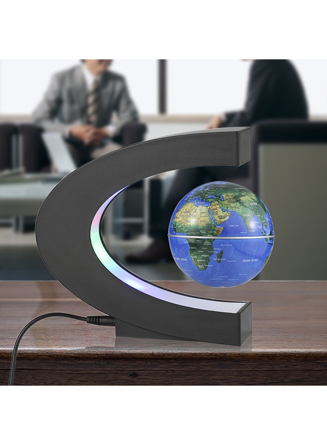 كرة أرضية معلقة مغناطيسياً مرسوم عليها خريطة العالم مزودة بإضاءة LED أزرق 23x6.10x13.10سم - Image 2