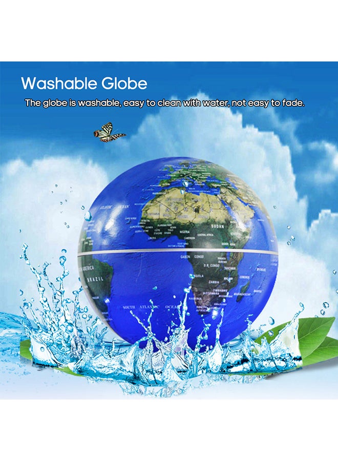 كرة أرضية معلقة مغناطيسياً مرسوم عليها خريطة العالم مزودة بإضاءة LED أزرق 23x6.10x13.10سم - Image 3