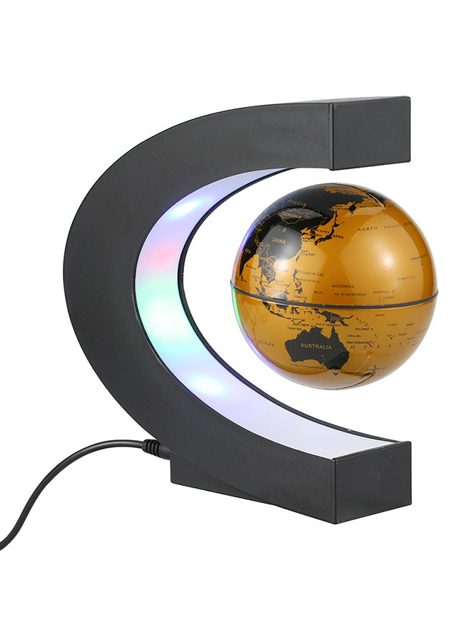 كرة أرضية معلقة مغناطيسياً مرسوم عليها خريطة العالم مزودة بإضاءة LED ذهبي 23x6.10x13.14Ø³Ù†ØªÙŠÙ…ØªØ± - Image 1