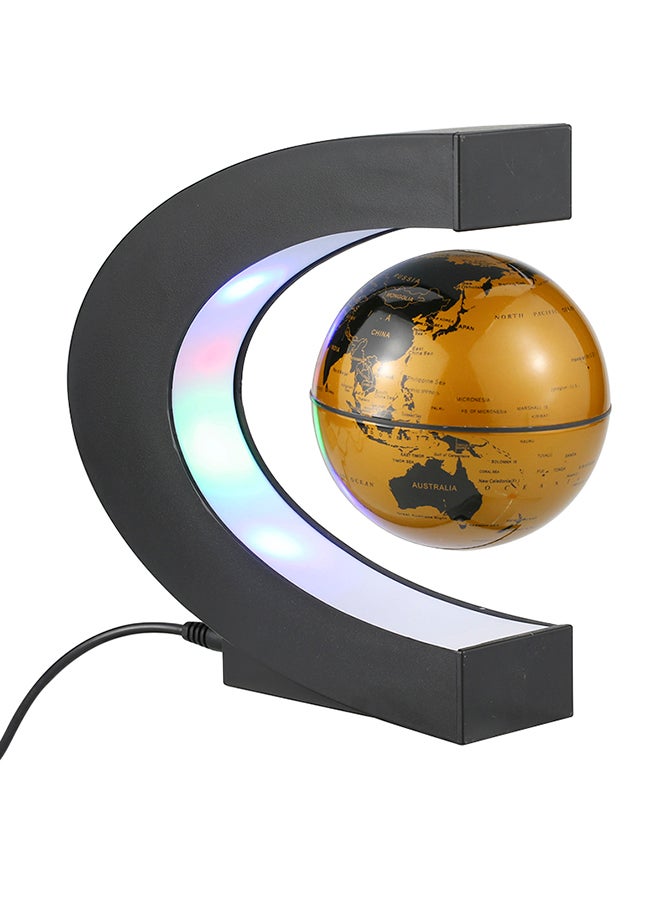 كرة أرضية معلقة مغناطيسياً مرسوم عليها خريطة العالم مزودة بإضاءة LED ذهبي 23x6.10x13.16Ø³Ù†ØªÙŠÙ…ØªØ± - Image 1