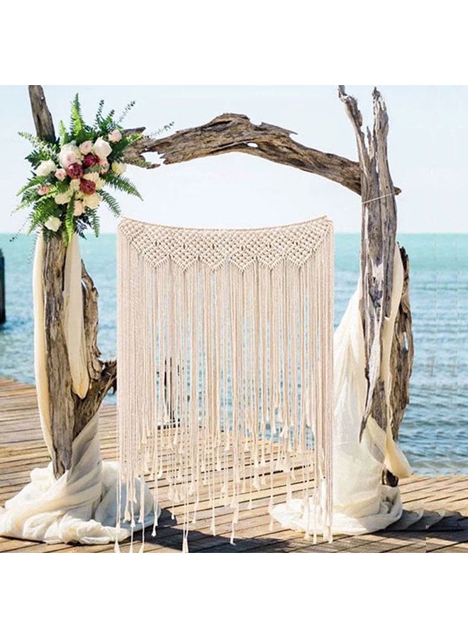 Handmade Woven Macrame Wall Tapestry Beige 20x10x15centimeter  - Image 3