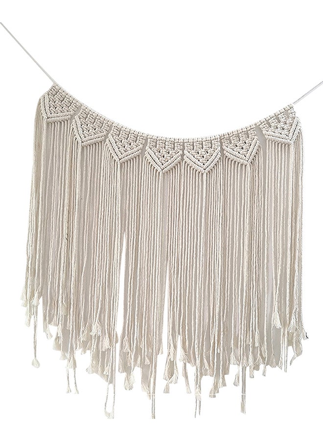 Handmade Woven Macrame Wall Tapestry Beige 20x10x15centimeter  - Image 1