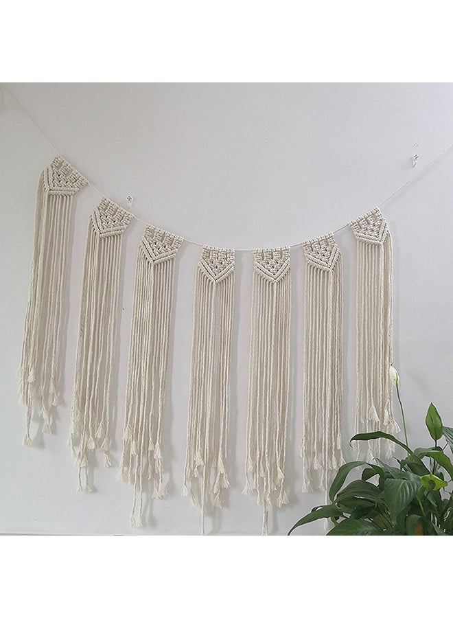 Handmade Woven Macrame Wall Tapestry Beige 20x10x15centimeter  - Image 3