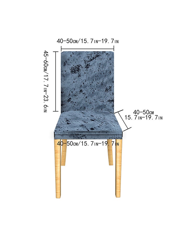 مجموعة أغطية كراسي مزينة بطبعة من 4 قطع رمادي داكن 12x8x12سم - Image 2