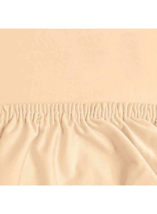 4-Piece Solid Design Chair Cover Champagne 12x2x12cm  - Image 4