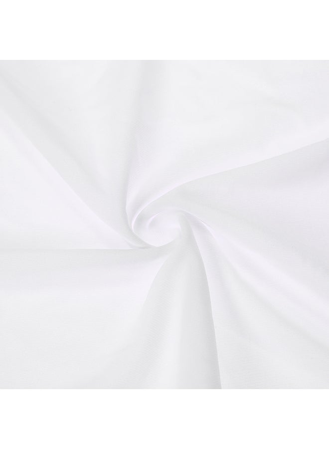 غطاء كرسي طعام بكسرات وبلون سادة أبيض 24x5x16سم  - Image 3