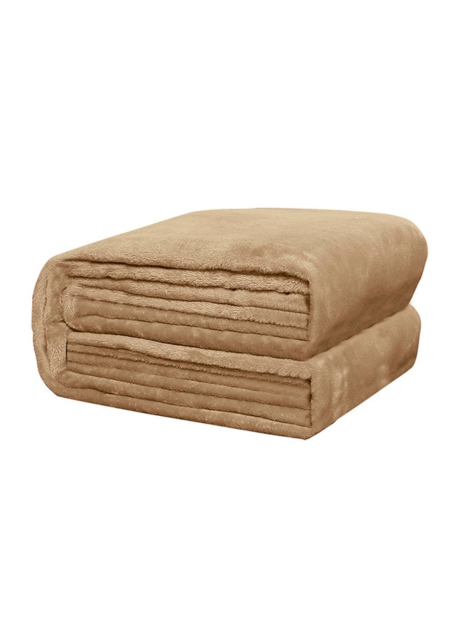 بطانية من صوف فلانيل للدفء في الشتاء نسيج بلون القهوة 71 x 79سم - Image 1