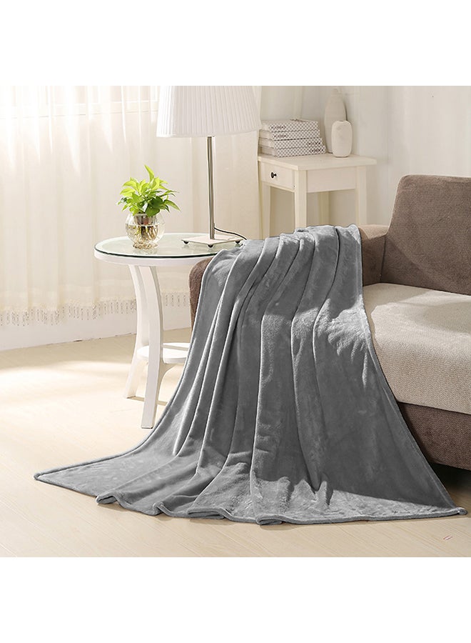 Winter Warm Flannel Fleece Blanket Fabric Dark Grey 60 x 79cm - Image 2