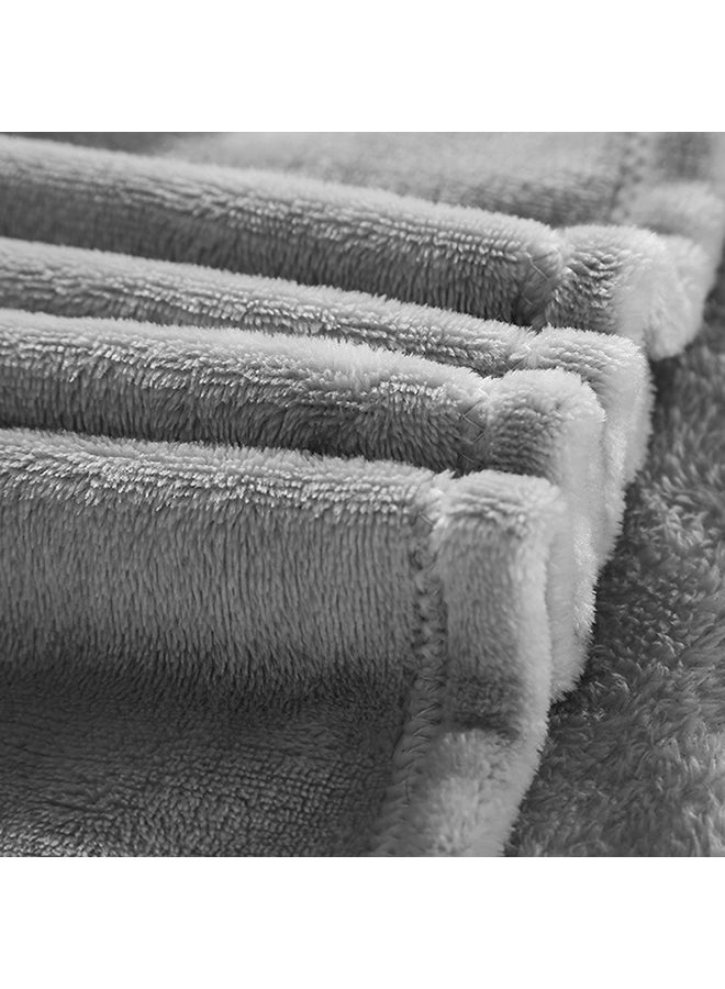 Winter Warm Flannel Fleece Blanket Fabric Dark Grey 60 x 79cm - Image 3