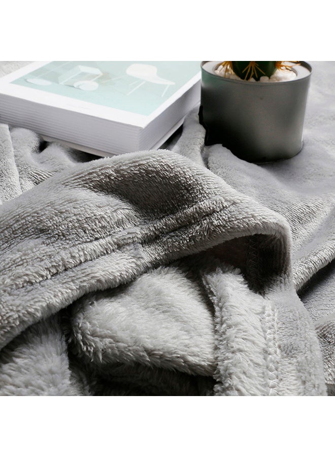 Winter Warm Flannel Fleece Blanket Fabric Dark Grey 60 x 79cm - Image 4