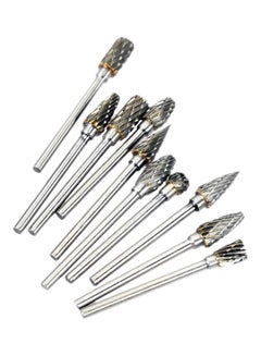 Generic 10-Piece Tungsten Carbide Rotary Burrs Grinder Cutter Set Multicolour 3x6mm 